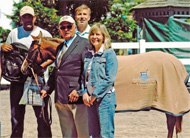 Bill Rube (back right) presented best turned out pony honors to Falling Moon Cabaret at Devon, held by Richard Taylor